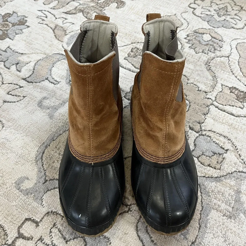 Sorel Snow Boots Mens Size 7 Brown Suede Waterproof‎ Duck Ankle Pull On Lined